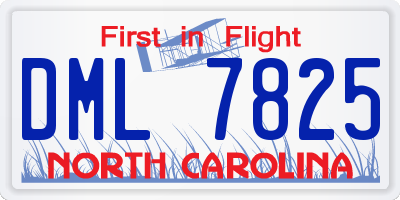 NC license plate DML7825