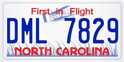 NC license plate DML7829