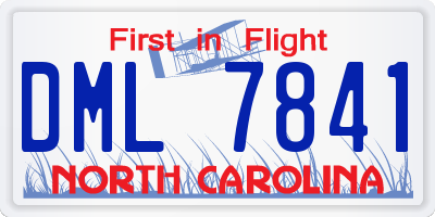 NC license plate DML7841