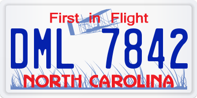 NC license plate DML7842