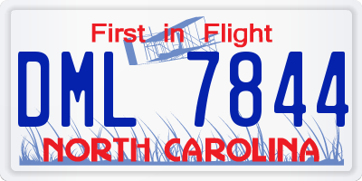 NC license plate DML7844
