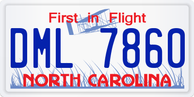 NC license plate DML7860