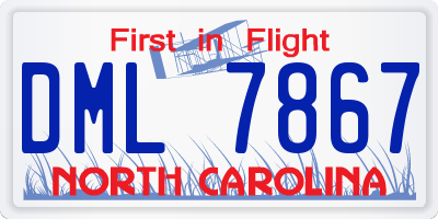 NC license plate DML7867