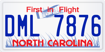 NC license plate DML7876
