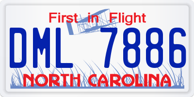 NC license plate DML7886