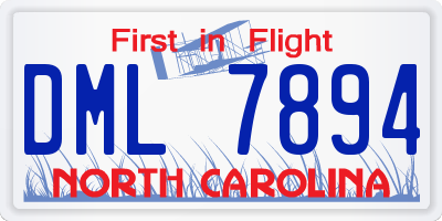 NC license plate DML7894