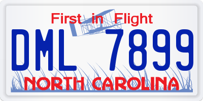 NC license plate DML7899