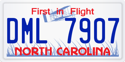 NC license plate DML7907