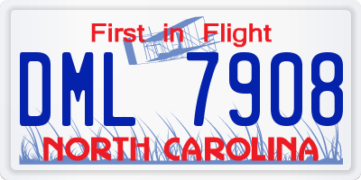 NC license plate DML7908