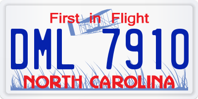 NC license plate DML7910