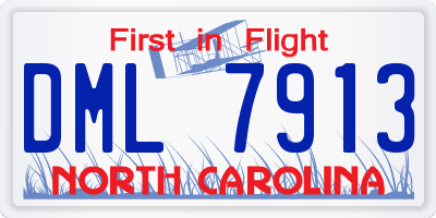 NC license plate DML7913