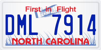NC license plate DML7914