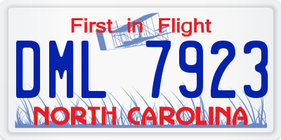 NC license plate DML7923