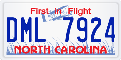 NC license plate DML7924