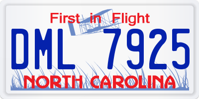NC license plate DML7925