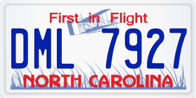 NC license plate DML7927