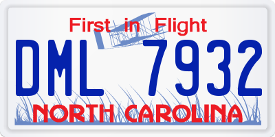 NC license plate DML7932