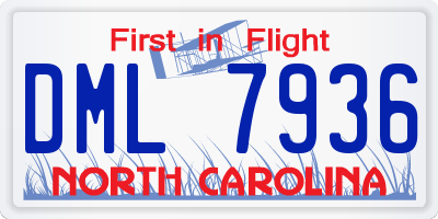 NC license plate DML7936