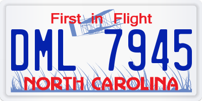 NC license plate DML7945