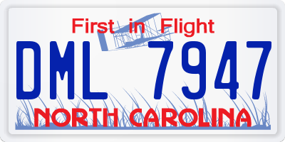 NC license plate DML7947