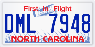 NC license plate DML7948