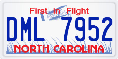 NC license plate DML7952