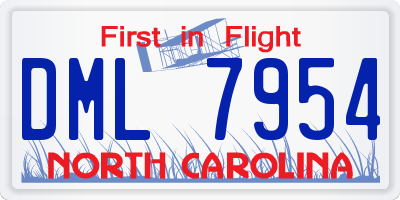 NC license plate DML7954