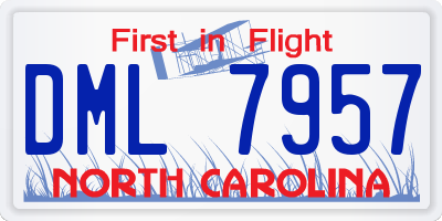 NC license plate DML7957