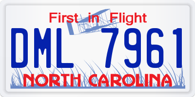NC license plate DML7961