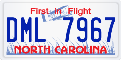 NC license plate DML7967