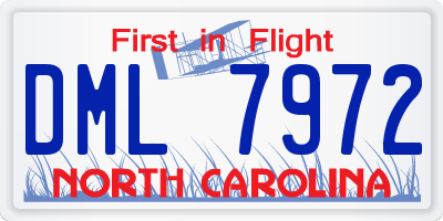 NC license plate DML7972