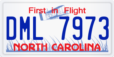 NC license plate DML7973