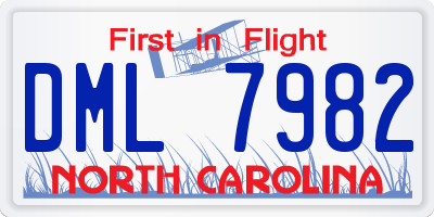NC license plate DML7982