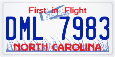 NC license plate DML7983