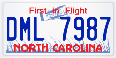 NC license plate DML7987