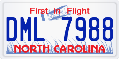 NC license plate DML7988