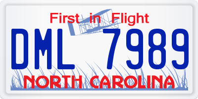 NC license plate DML7989