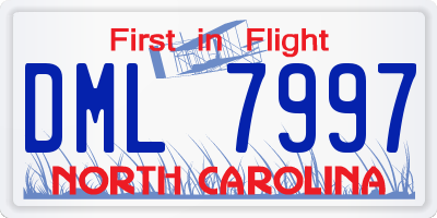 NC license plate DML7997
