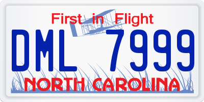 NC license plate DML7999