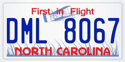 NC license plate DML8067