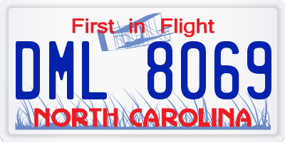 NC license plate DML8069