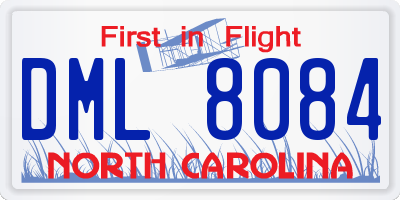 NC license plate DML8084