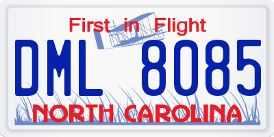 NC license plate DML8085
