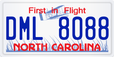 NC license plate DML8088