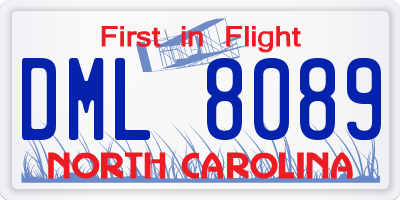 NC license plate DML8089