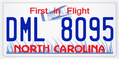 NC license plate DML8095