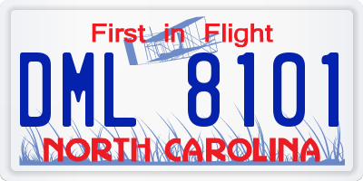 NC license plate DML8101
