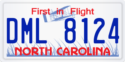 NC license plate DML8124