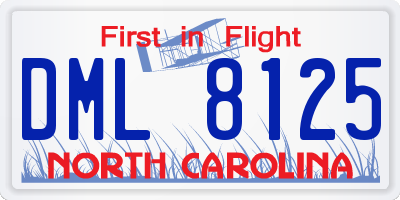 NC license plate DML8125