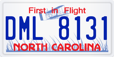 NC license plate DML8131